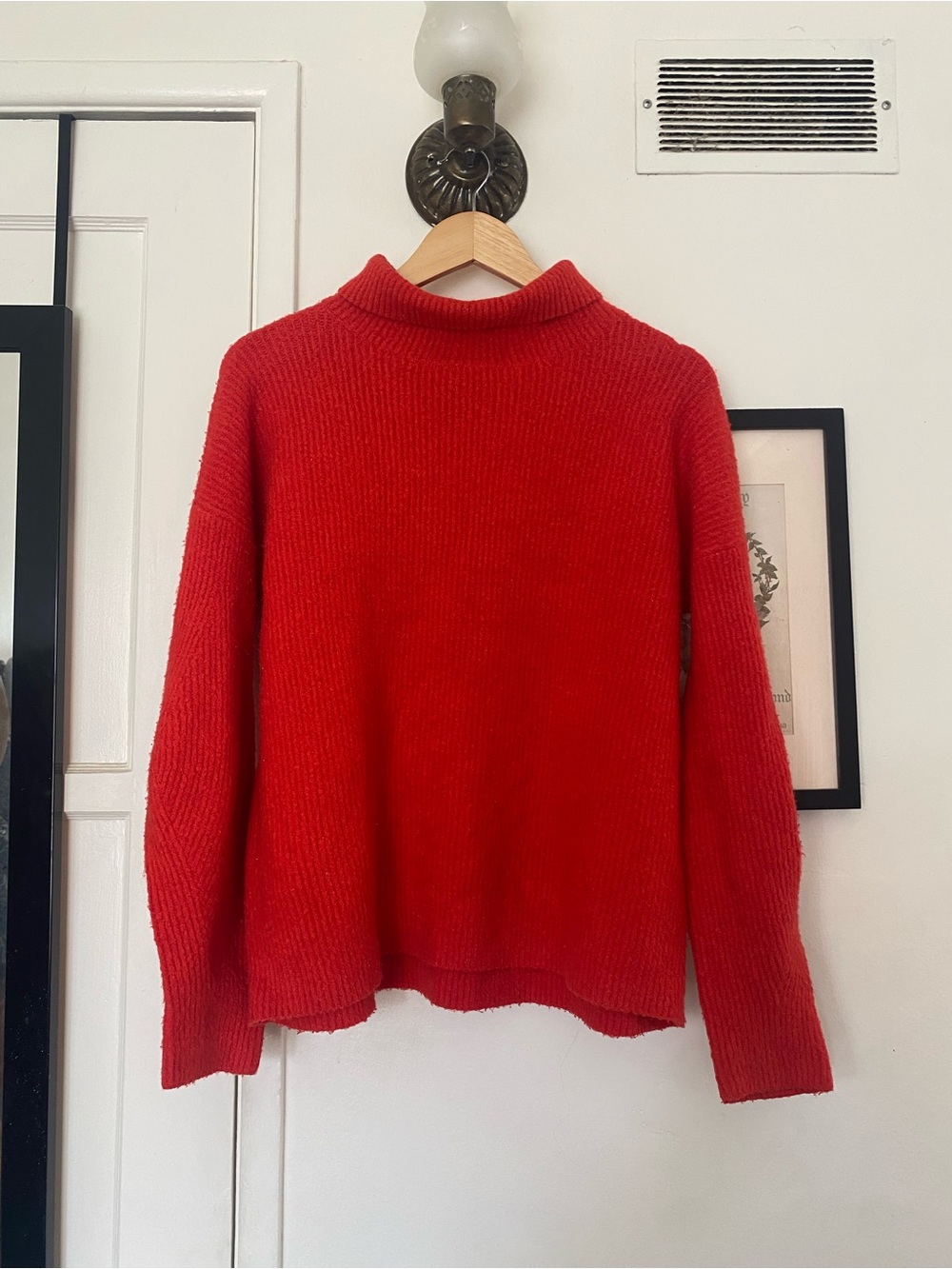 French connection red turtleneck